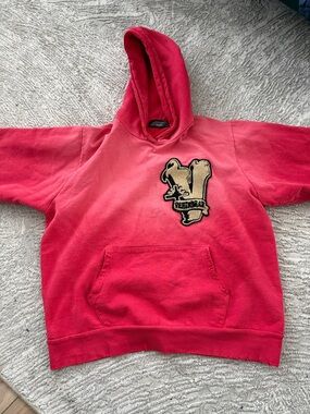 Authentic Vertabrae Washed Hoodie — Rare Pink Coral — Size XL